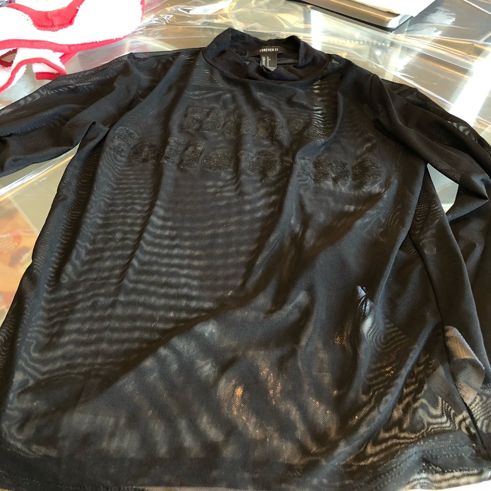 Forever 21 sheer don’t follow me top size s